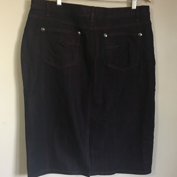 Purple Denim pencil Skirt 3XL size 38 - Picture 4 of 11